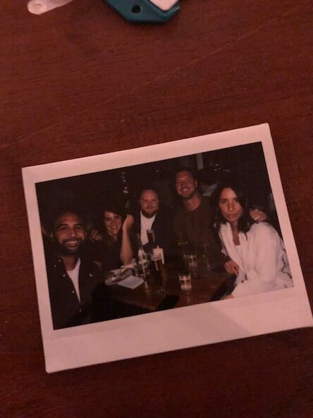 Polaroid picture of five people