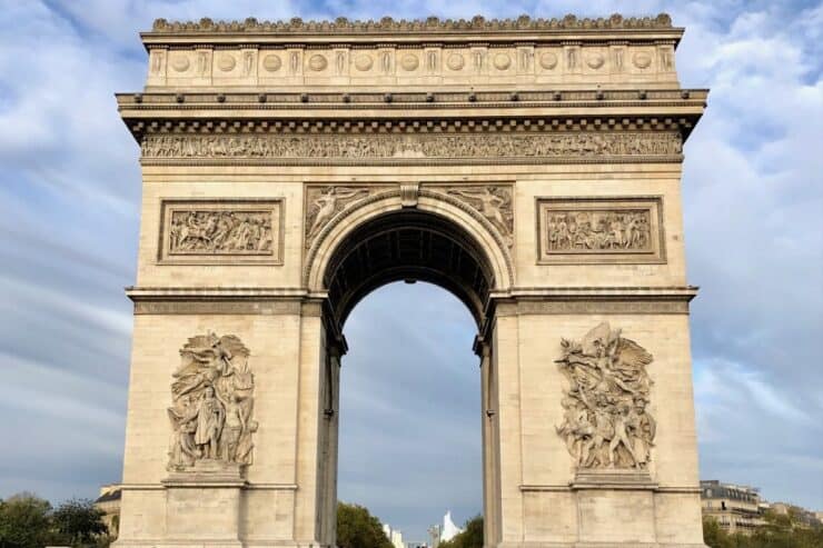 Arc de Triomphe in Paris - Large marble arch with carvings